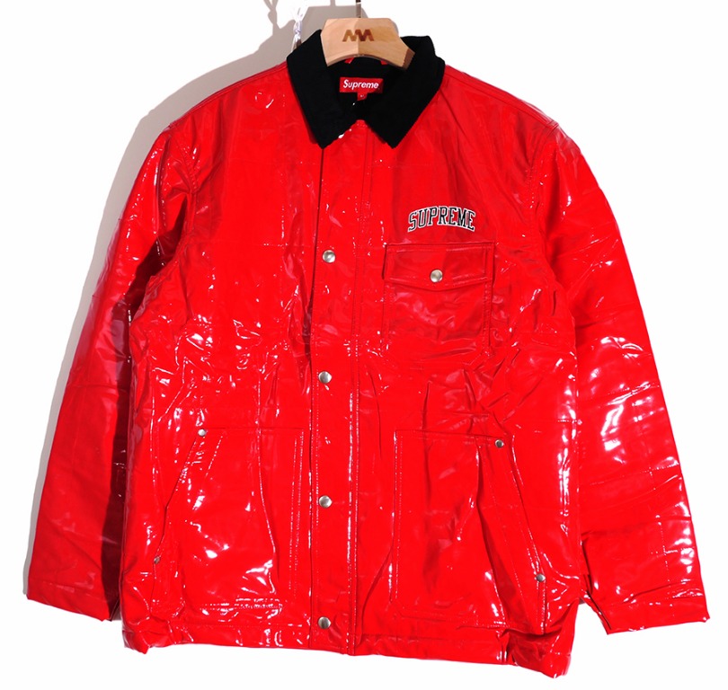 supreme 2018ss Quilted Patent Vinyl Work Jacket