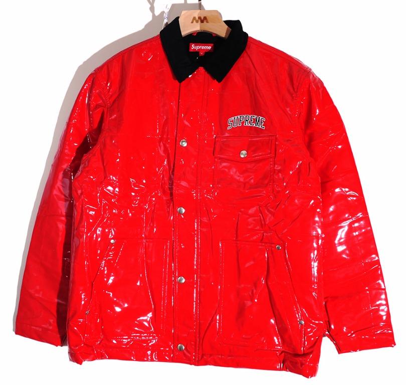 セールの通販 supreme quilted patent vinyl work jacket - ジャケット ...