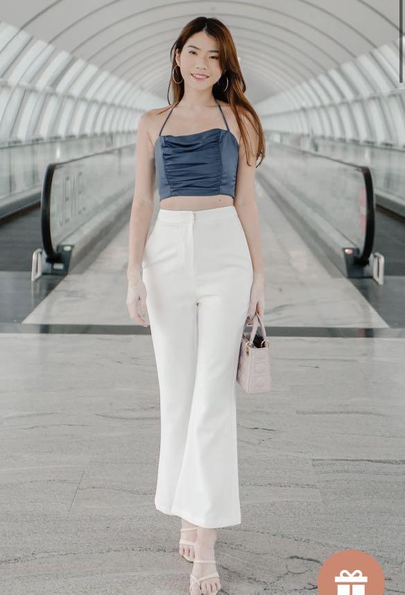 Bell Bottom Pants In White