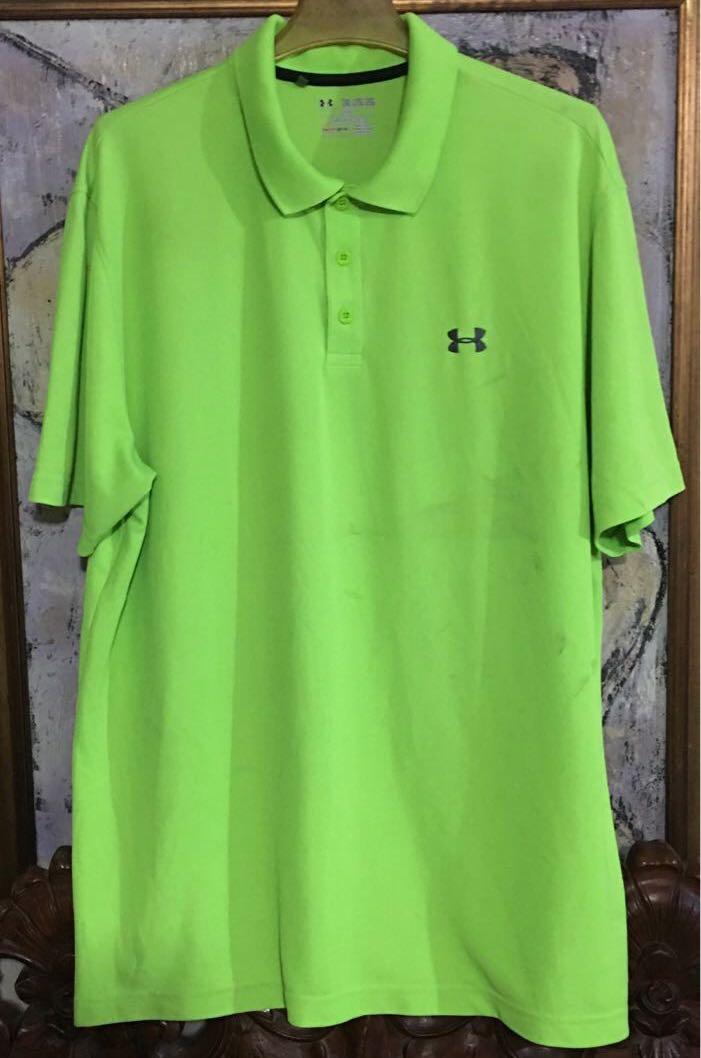 ON SALE TODAY Under Armour heat gear neon green polo shirt