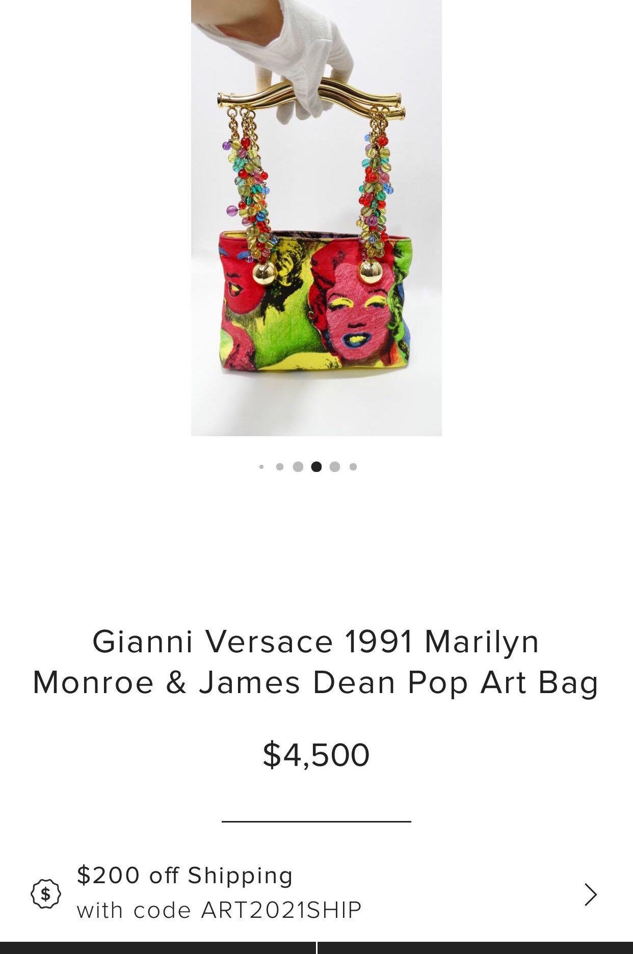 Gianni Versace 1991 Marilyn Monroe and James Dean Pop Art Bag