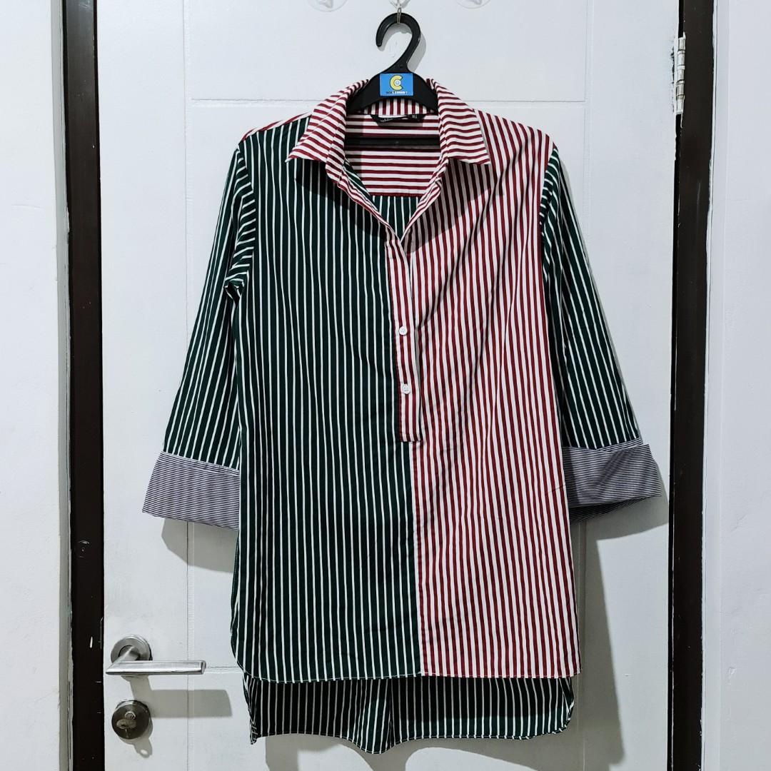 zara shirt multicolor stripe top 