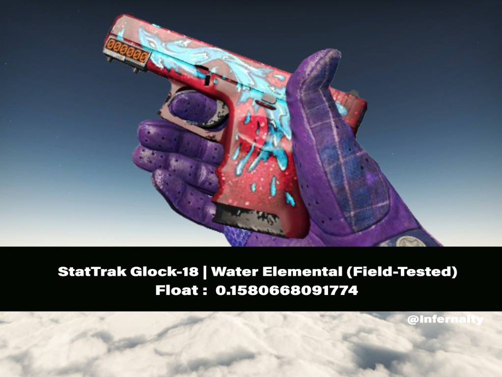 (0.15FV) StatTrak Glock18 Water Elemental FT CSGO SKINS KNIVES, Video Gaming, Gaming