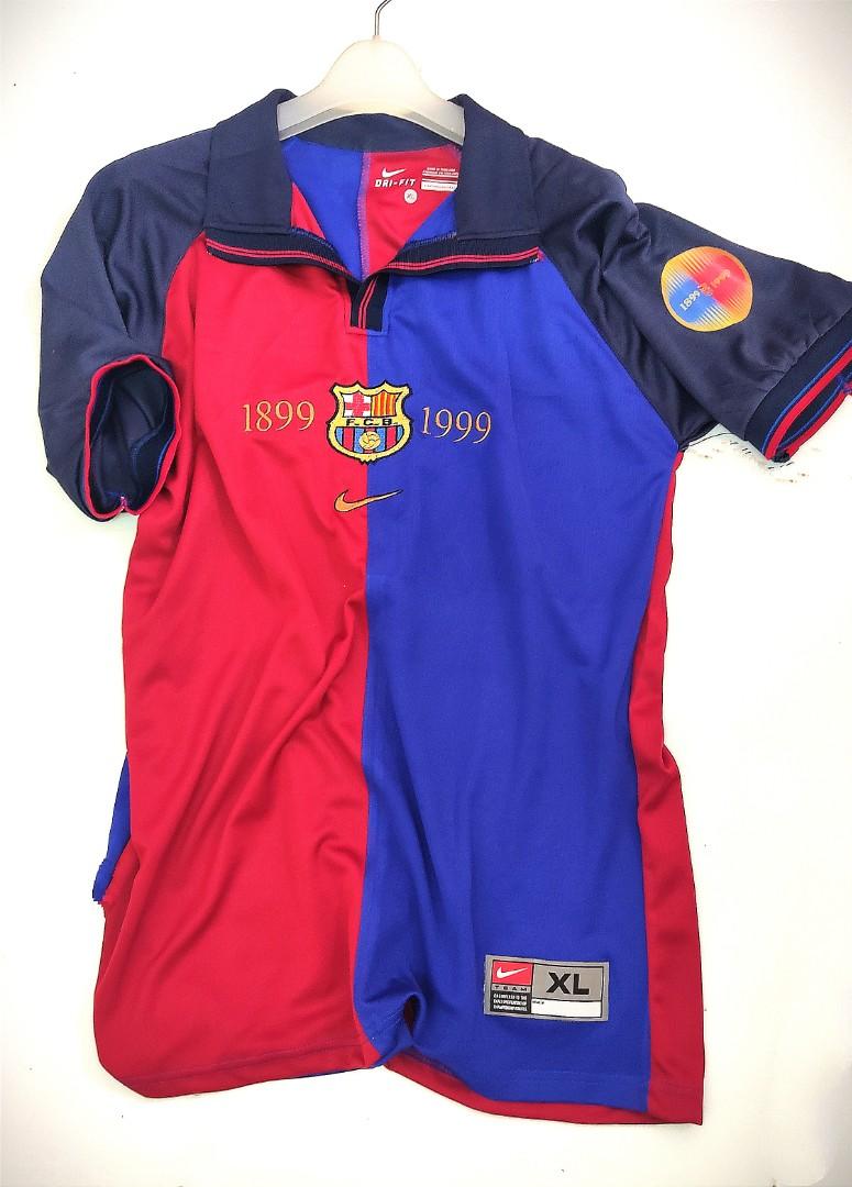1999 Barcelona 100 Years Anniversary Centenary short sleeve Retro Reissued Jersey