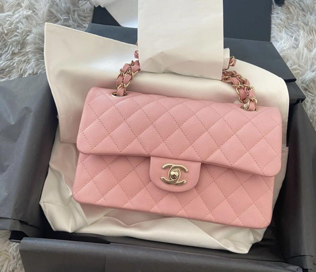 22C Chanel Classic Flap Small Caviar in Pink (LGHW), Women's Fashion, Bags  & Wallets, Cross-body Bags on Carousell
