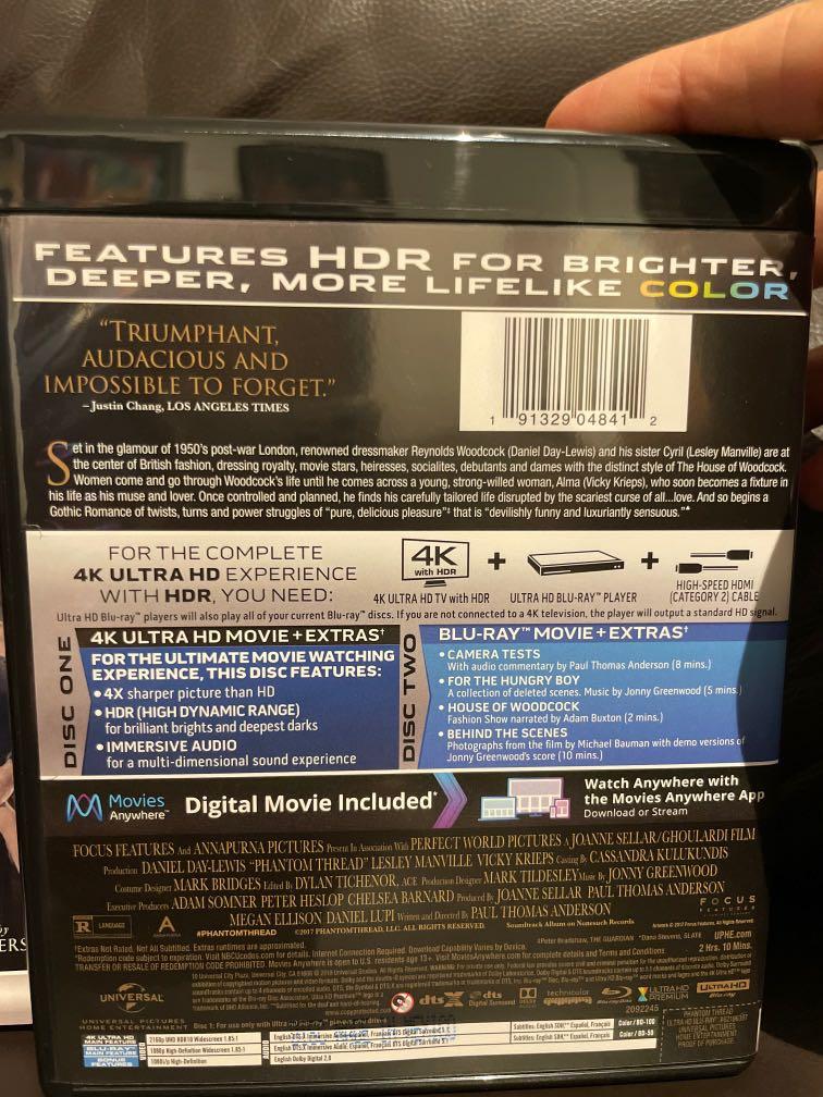 (4K) Phantom Thread 4K UHD Ultra HD Blu-ray bluray, Hobbies & Toys ...