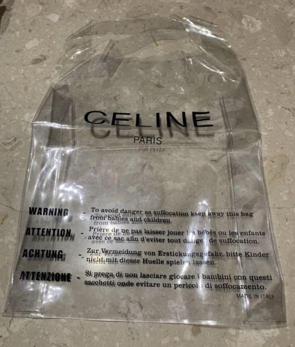Authentic Celine Clear See Through Shopper Tote