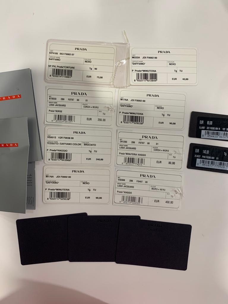 Authentic Prada authenticity card, care cards, receipt envelope and tags,  Luxury, Accessories on Carousell