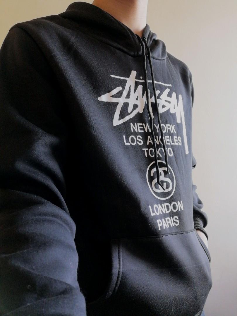 grey stussy hoodie