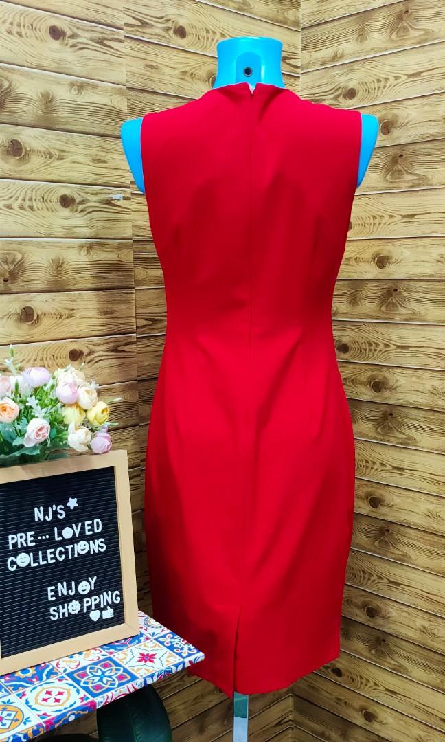 CALVIN KLEIN Sheath Red Sleeveless Dress, Women's Fashion, Dresses & Sets,  Dresses on Carousell