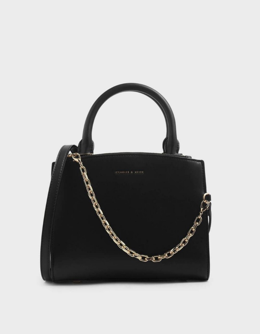 Charles and Keith Chain Link Top Handle Bag, Women's Fashion, Bags ...