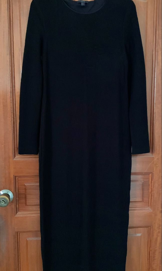 open lace back dress Maxi Long Sleeve Rib Dress  LEISURE LAB