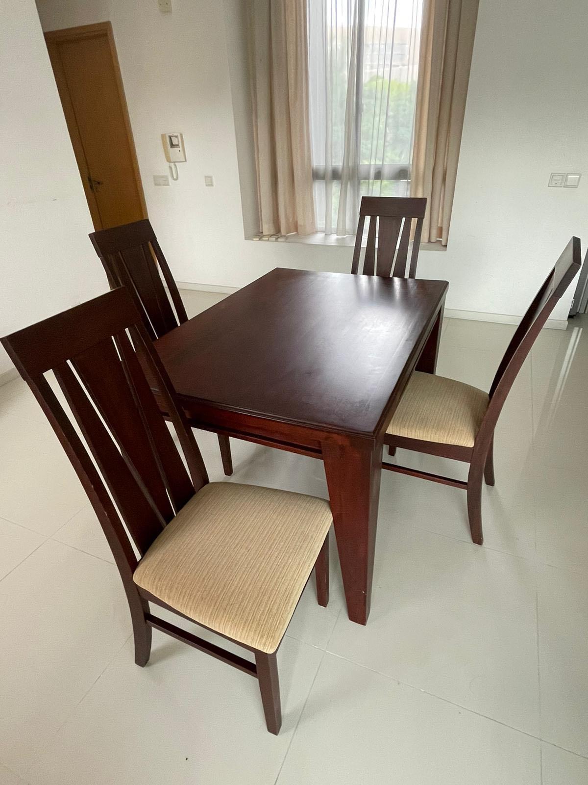 Designer Redwood Dining Table Set with Chairs (Custom Made