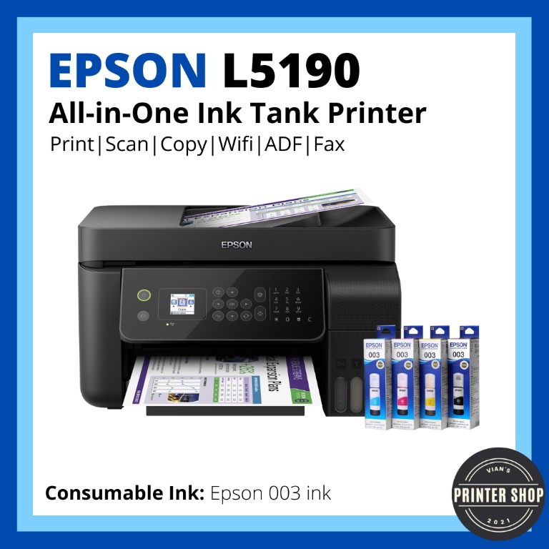 Epson L5190 Wi Fi All In One Ink Tank Printer With Adf Fax Lcd Display Computers And Tech 5019