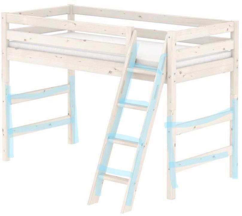 Flexa Semihigh bed legs and slanted ladder, Furniture & Home Living