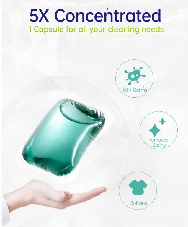 Fresh HY Laundry Detergent Capsules (180 capsules), Furniture & Home
