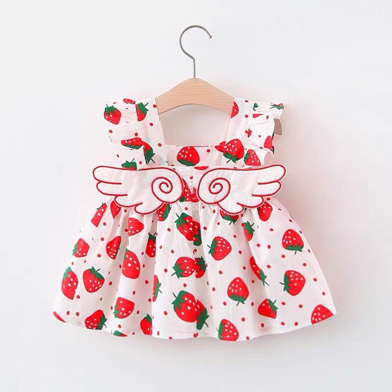 Girls dress summer children s little girl strawberry sleeveless