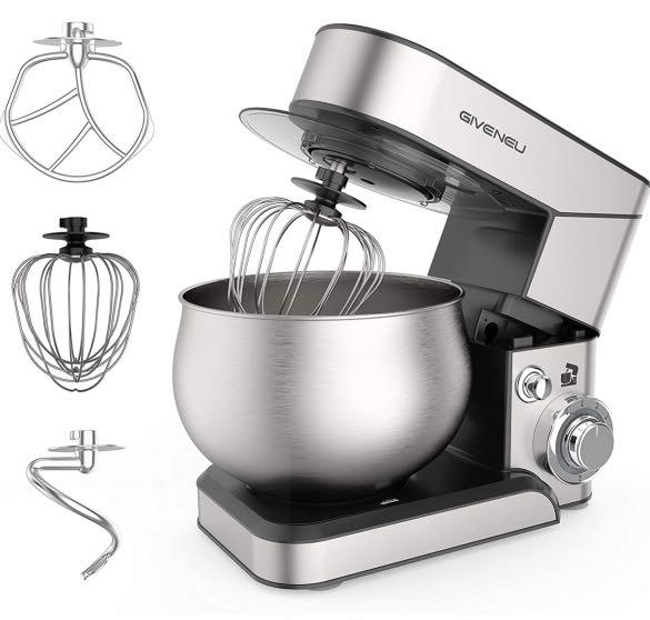 GIVENEU Stand Mixer 1000W Food Mixer 6 Speed Tilt Head Electric