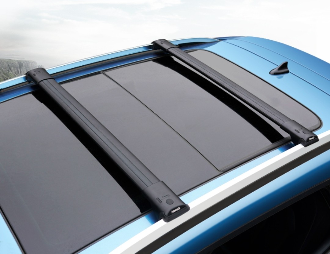 aeroblade low profile cross bar crossbar crossbars roof rack. For cars with raised roof rails. Xtrail forester glb qashqai fortuner Tiguan MG ZS. PER pair Car Accessories Accessories on Carousell