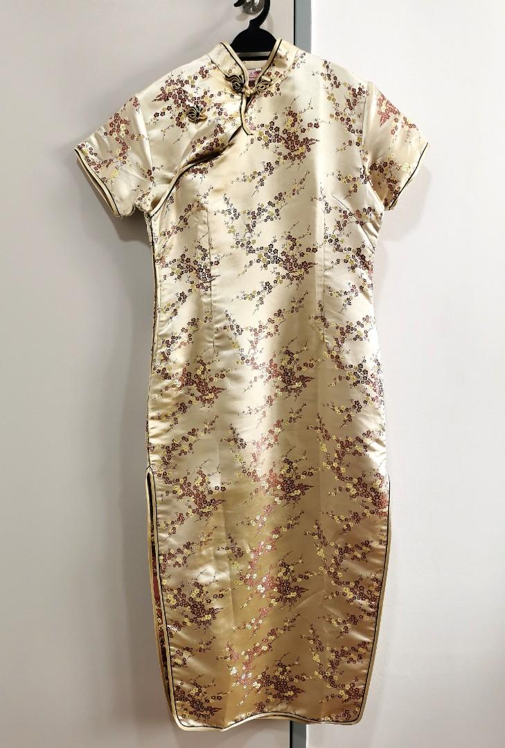 Gold cheongsam dress discount