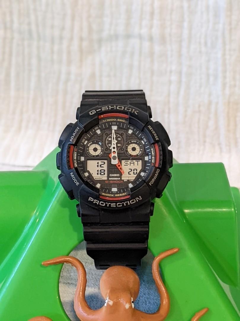 G shock ga 100 black red sales