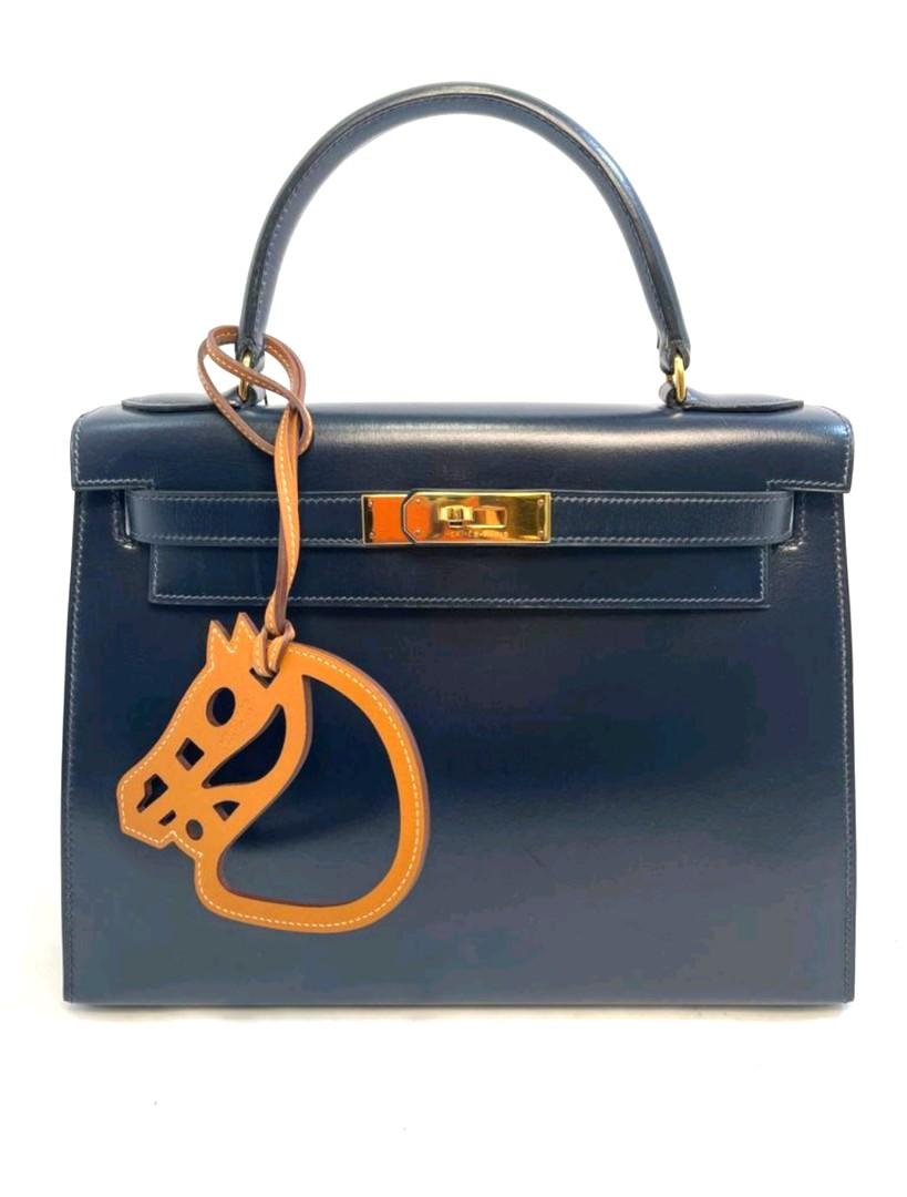 Hermes Horse Face Paddock Cheval Bag Charm in Natural Sable