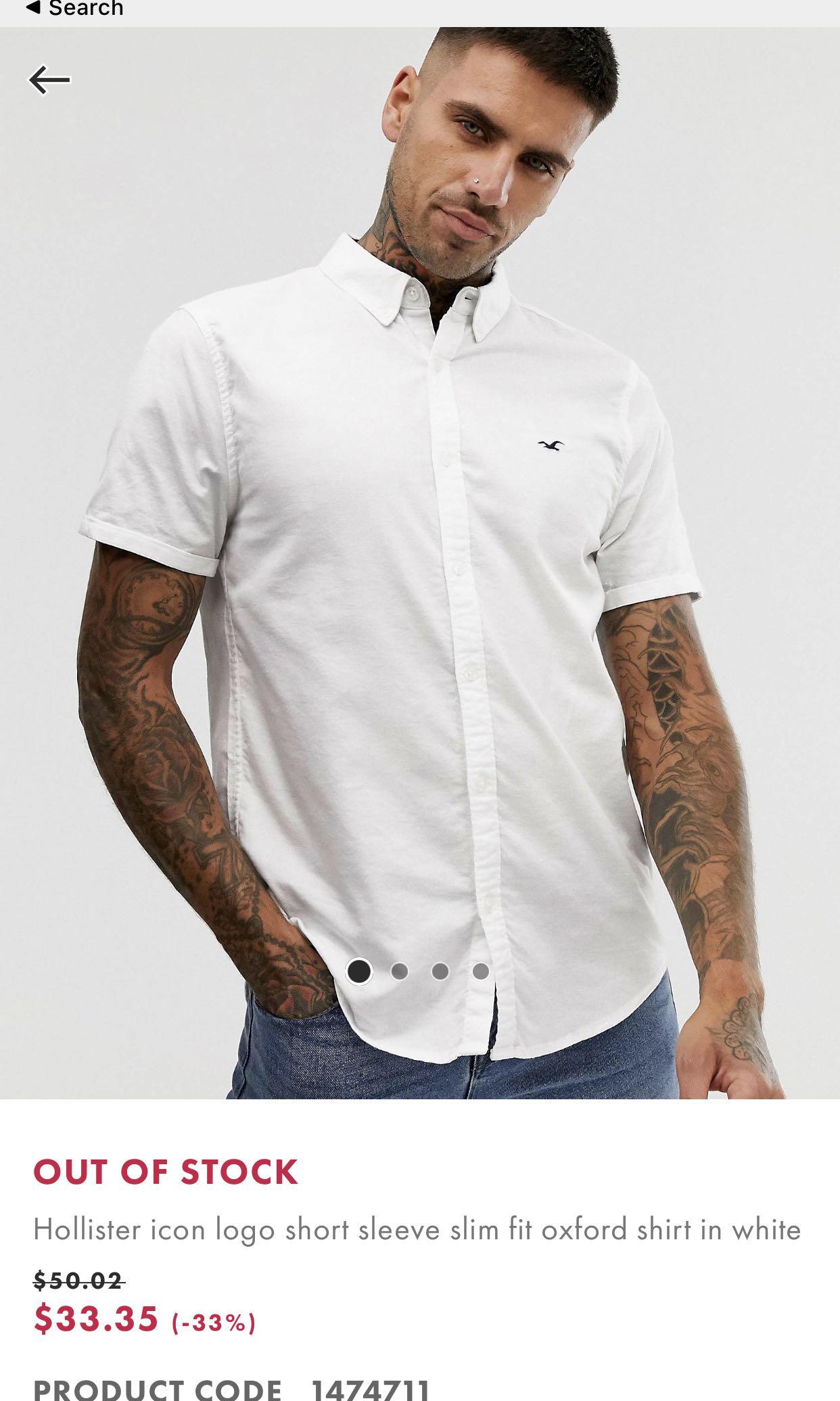 Hollister short clearance sleeve button up