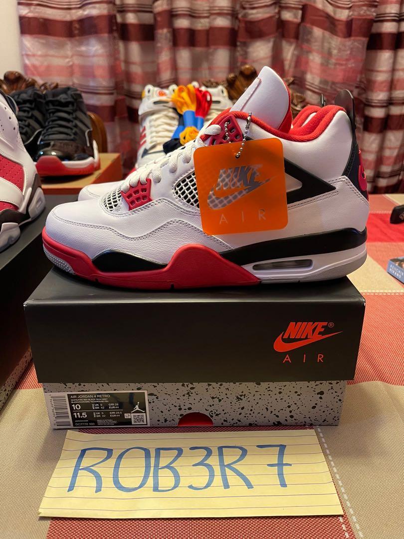 fire red 4s size 12
