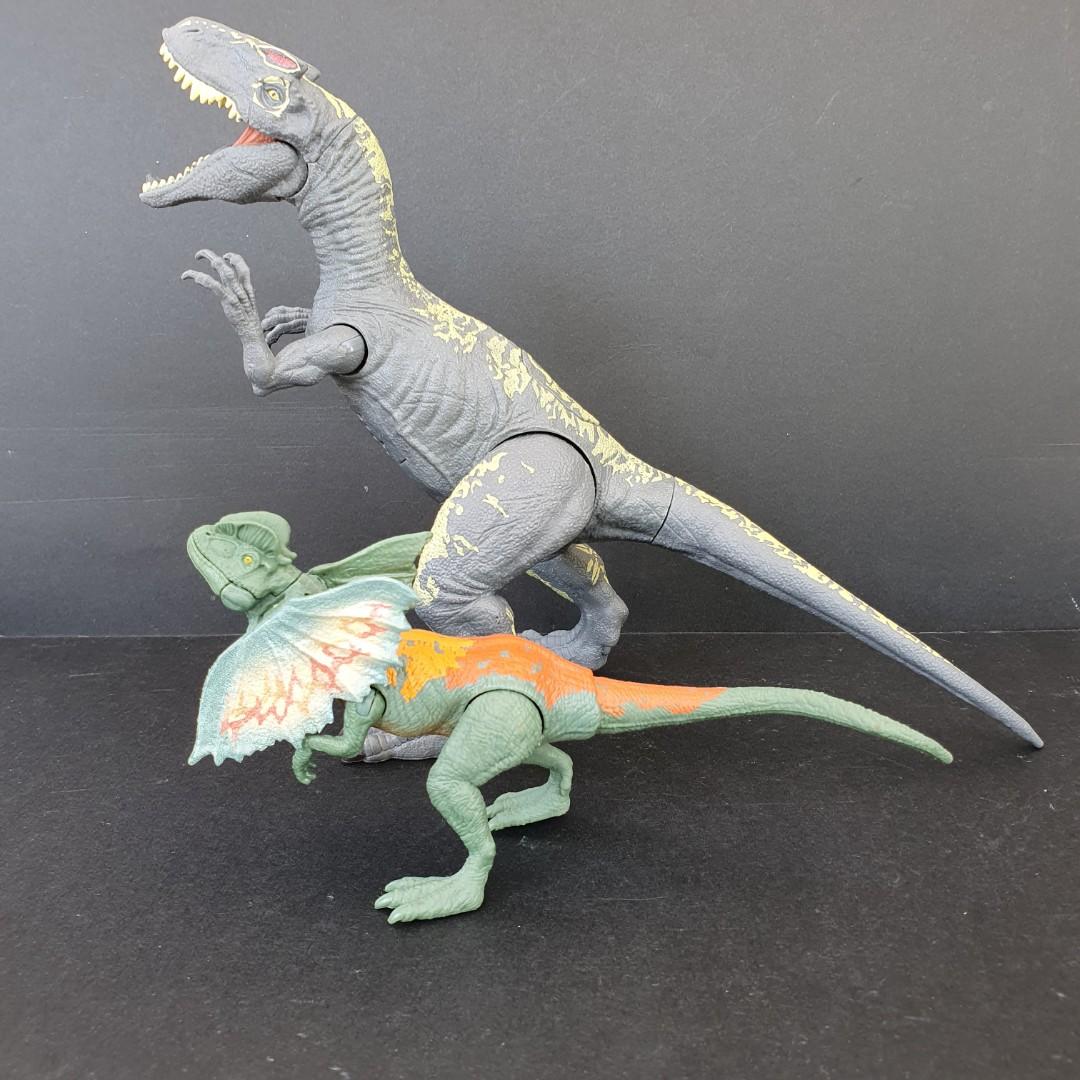 Jurassic World Mattel Allosaurus And Dilophosaurus Dinosaur Set Toys And Games Action Figures 