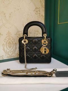 lady dior mini black gold