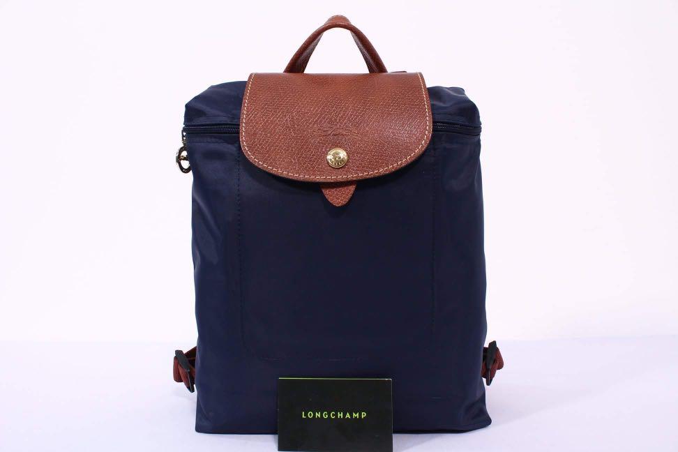 longchamp le pliage backpack bilberry