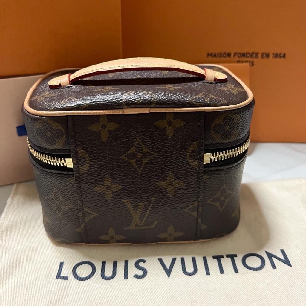 Authenticated Used LOUIS VUITTON Louis Vuitton Monogram Nice Nano M44936  Gold Hardware Vanity Pouch Mini Women's 