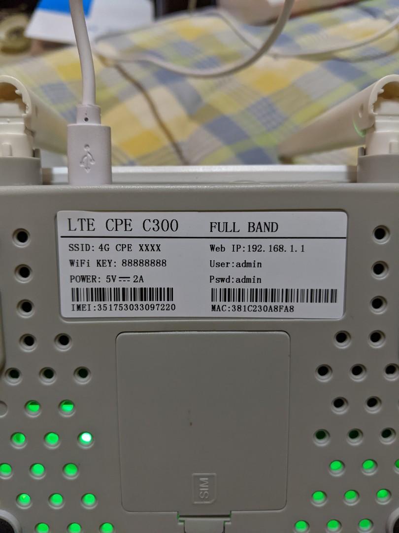 LTE CPE C300, modified router unlocked, letak simcard terus boleh pakai ...