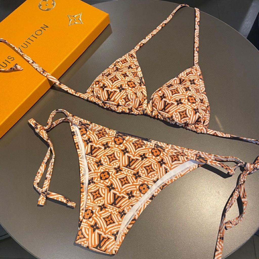 LV Orange Bohemian Bikini Swimsuit Set DUPE, Women's Fashion