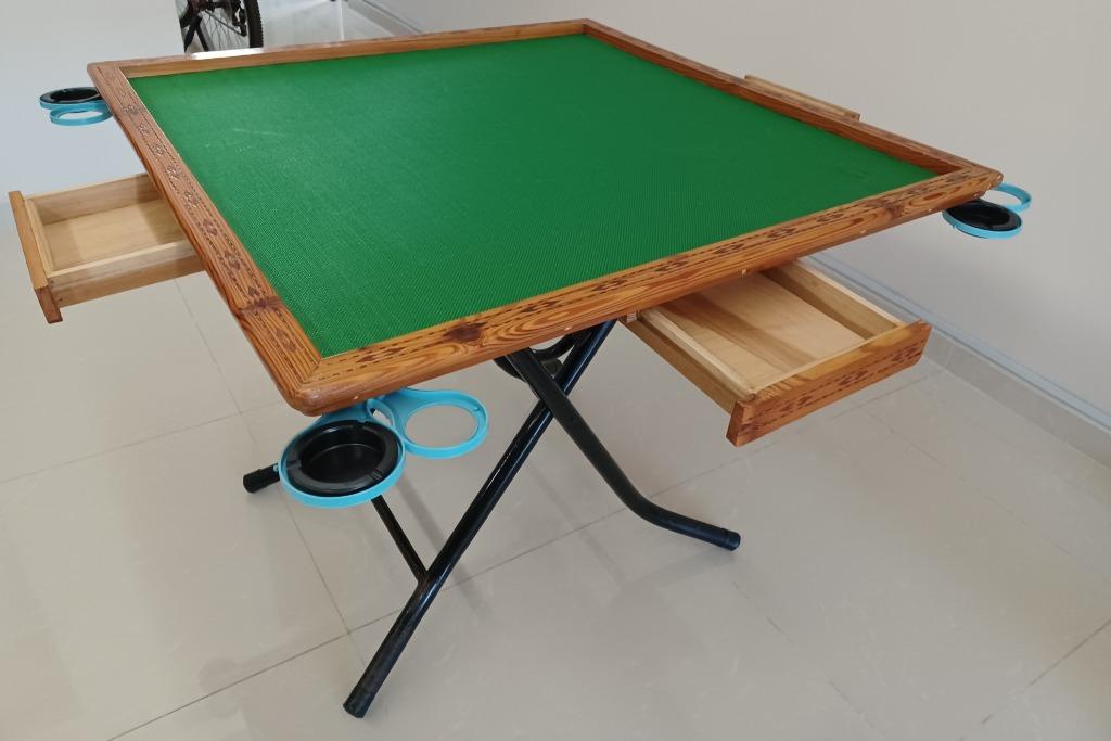 Mahjong table with cup holders, Furniture & Home Living, Furniture
