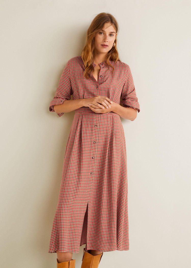 mango checked dress