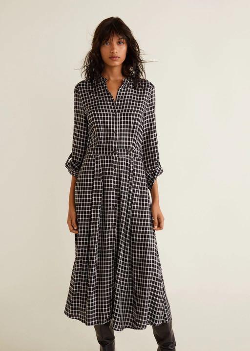 Mango checkered dress hotsell