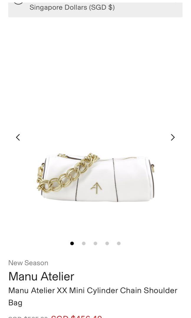 Manu Atelier XX Mini Cylinder Chain Shoulder Bag White Women s