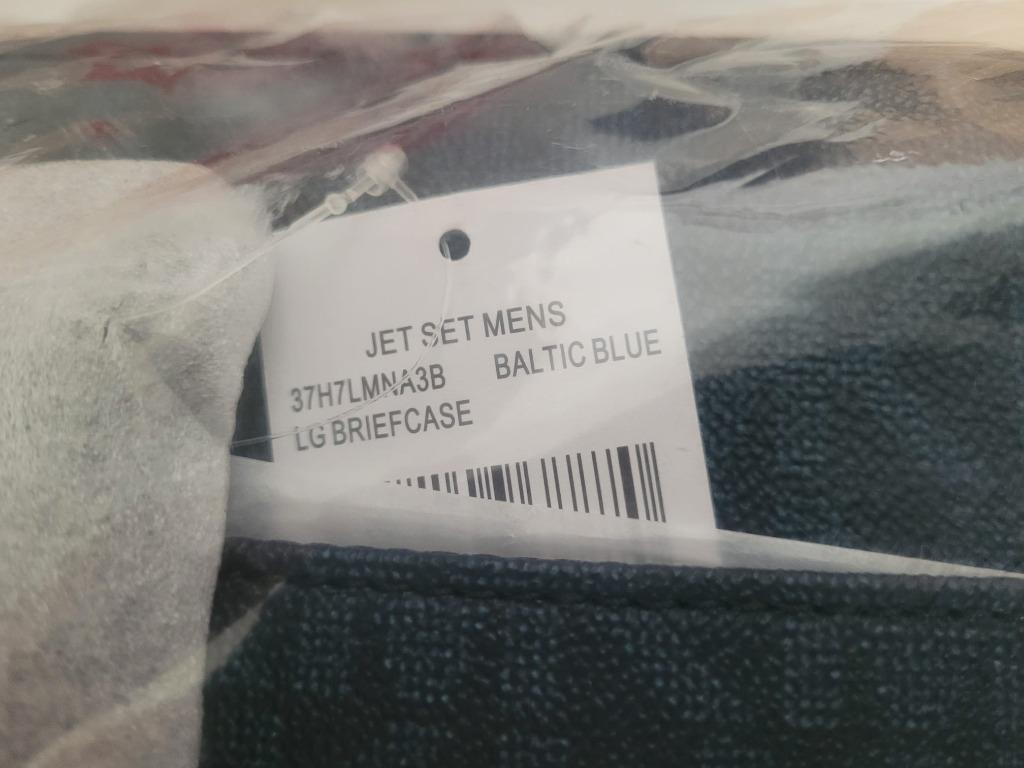 Michael Kors Men’s Jet Set Signature Logo Baltic Blue Large Briefcase  Laptop Bag