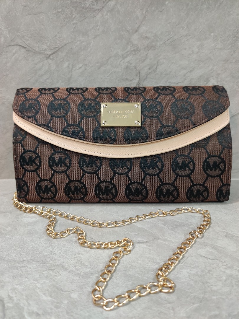 Mk sling bag/wallet with chain, Women's Fashion, Bags & Wallets, Purses
