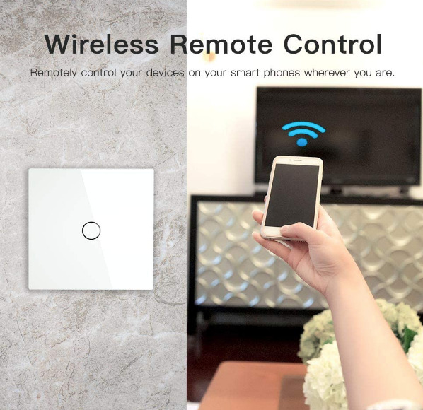 Moes Wifi Wall Touch Switch No Neutral Wire Needed Wireless Remote Control Smart Single 1 Gang Work With Alexa Google Home Furniture Living Lighting Fans - Moes Wifi Wall Touch Switch No Neutral Wire Needed To Connect