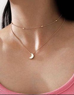 Moon Charm Layered Necklace