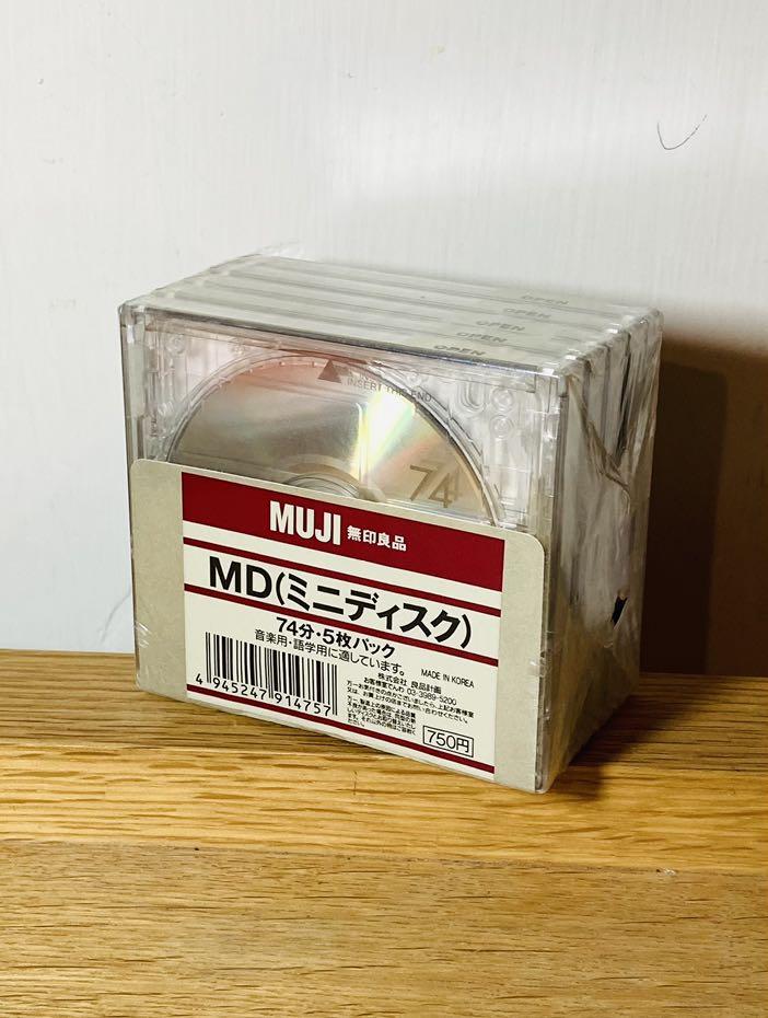 MUJI 無印良品MD 碟MiniDisc 74分-5枚Recordable Made in Korea 韓國