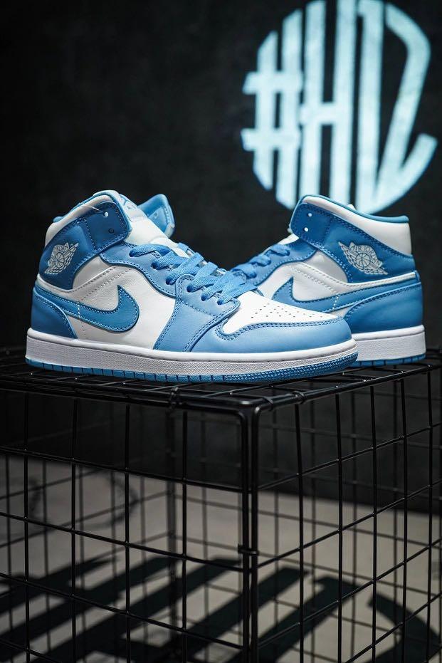Air jordan 1 mid unc best sale