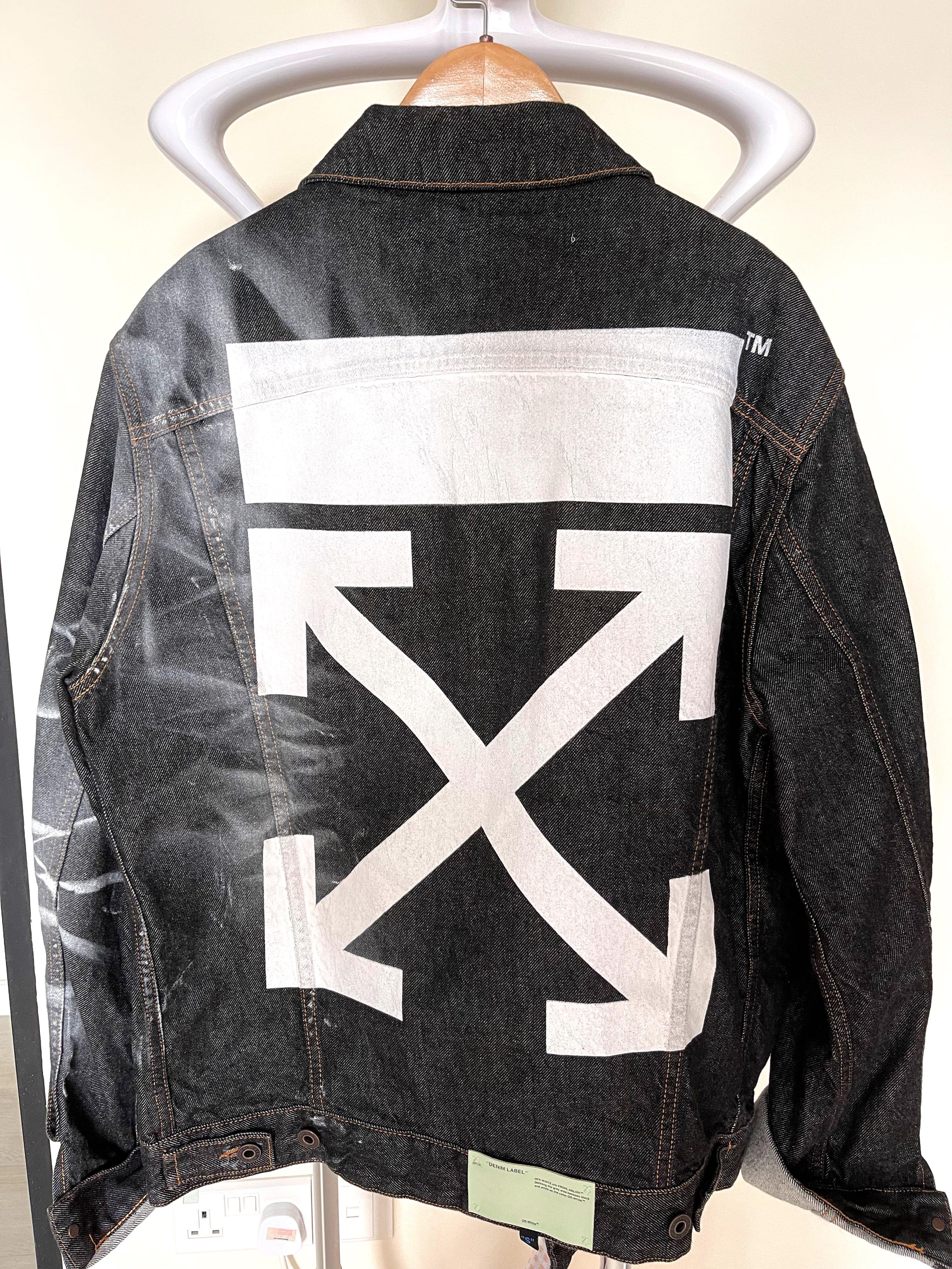 Off white denim jacket black online