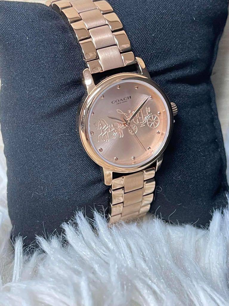 Coach rose gold watch cheap