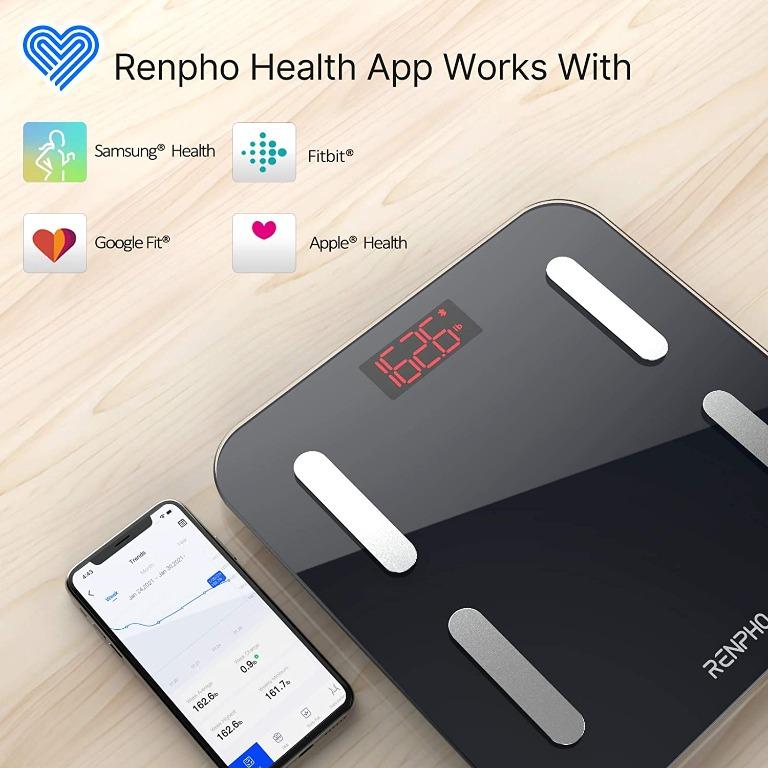 RENPHO Digital Bathroom Scale, Highly Accurate Body Weight Scale with  Lighted LED Display, Round Corner Design, 400 lb, Black-Core 1S