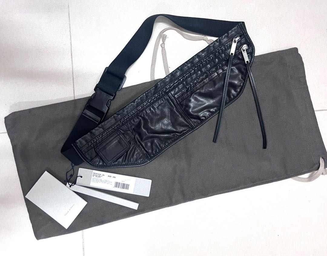 Rick Owens Lamb Leather Money Belt / Waist Bag, 男裝, 手錶及配件