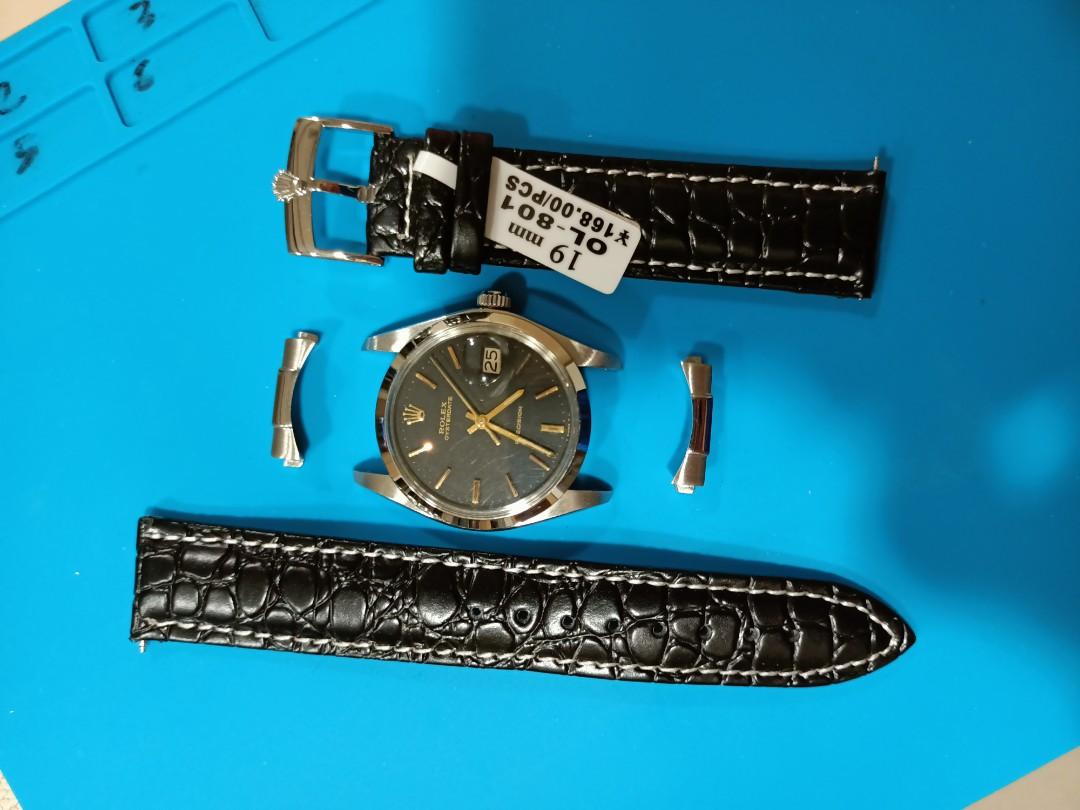 Rolex watch used 19mm leather straps and buckle and end links