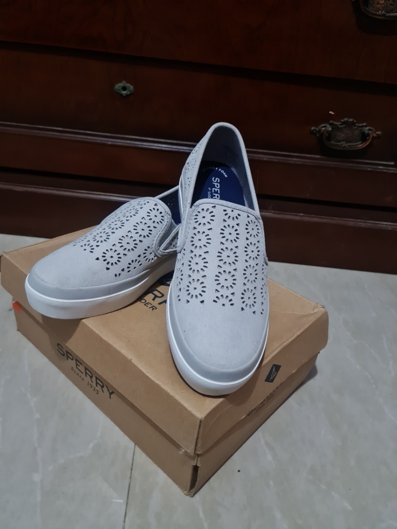 Sperry Slip ons Seaside Aerial Grey Women s Fashion Footwear